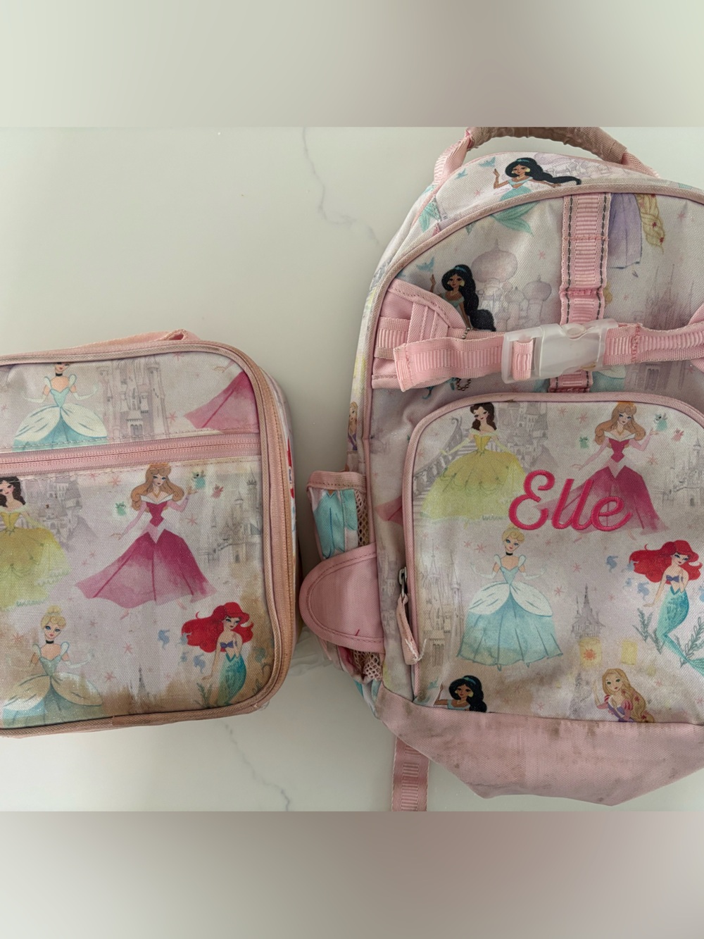 Pottery Barn Kids Pink Princess Backpack and Lunch Bag Set - Personalized
